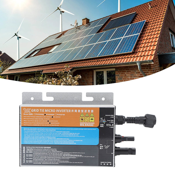 600W Nettbundet Inverter Sol Mikro Inverter Strøm Sinus Inverter Høy Strøm Øybeskyttelse AC 220V