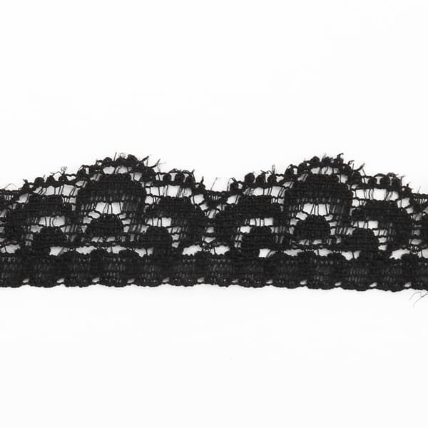 Black Lace Trim 10 Yards 1.5cm Width Stretchy Elastic Comfortable Floral Pattern Lace Edging for Embellishments Sewing DIY