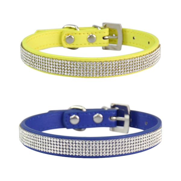 Justerbar blinkende hundekrave, lyserød hundekrave, kattekrave, diamant hundekrave