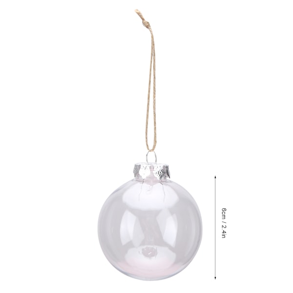 5 stk. Juletræspendant Transparent Plast Julekugle Festdekorationer Ornament 6cm