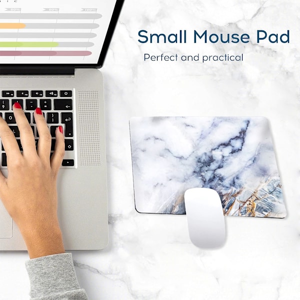 Musematte, marmor musematte, vaskbar firkantet klut kontor laptop musematte