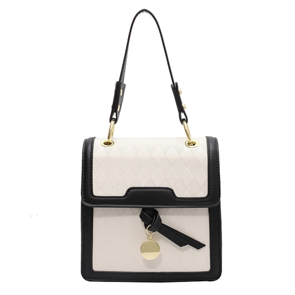 Fritids rhombisk håndtaske mode kontrastfarve en-skulder lille taske PU læder crossbody taske