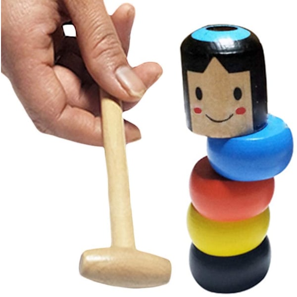 Oöverstiglig Trägubbe Magisk Leksak Odödlig Daruma Magiska Trick Magisk Trägubbe Trädocka Man Magisk Leksak Rolig Leksak Scenmagiska Rekvisita Present till Pojkar