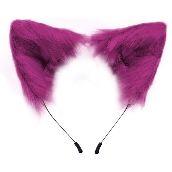 Katte-Ræv Faux Fur Ørehovedbånd Sød Halloween Kostume Håndlavet Dyrefurry Øre Hårbøjle
