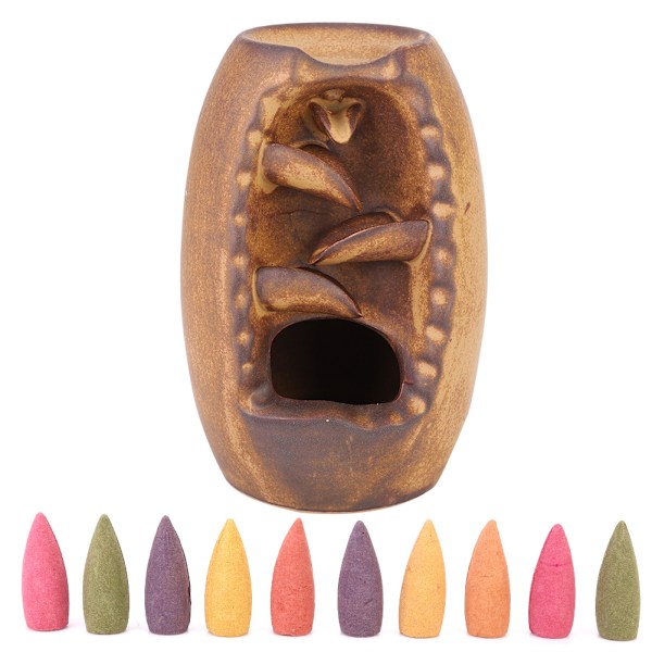 Keramisk Røgelseholder Censer Røg Tilbageflow Røgelsebrænder Hjemme Dekoration Ornament