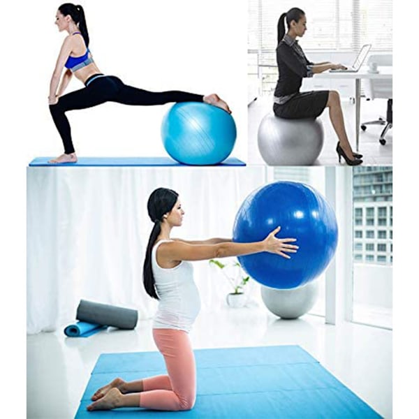 Oppblåsbar treningsball, yogaball for fitness, stabilitetsøvelser