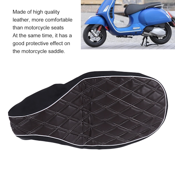 Sadelbetræk i Læder til Udskiftning af Vespa 125/150 Sprint Fast Ts Super Vbb Vba Vnb GTR Gl Brun