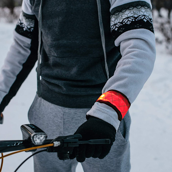 LED-armbåndslys for sport, refleksbånd for sikkerhet, klappbånd for sykling, jogging og barnevogn