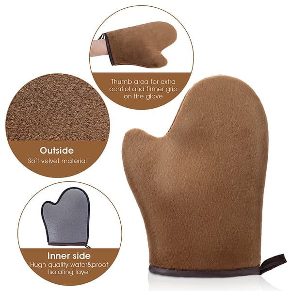 Bronze Tan Self-Tanning Mitt Self-Tanning Mitt with Thumb Machine Washable and Reusable Back Applicator Mitt