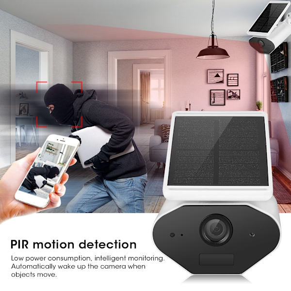 1080P WiFi-kamera PIR Solcellsdriven HD IR Nattsyn Vattentät Smart Övervakning för TUYA