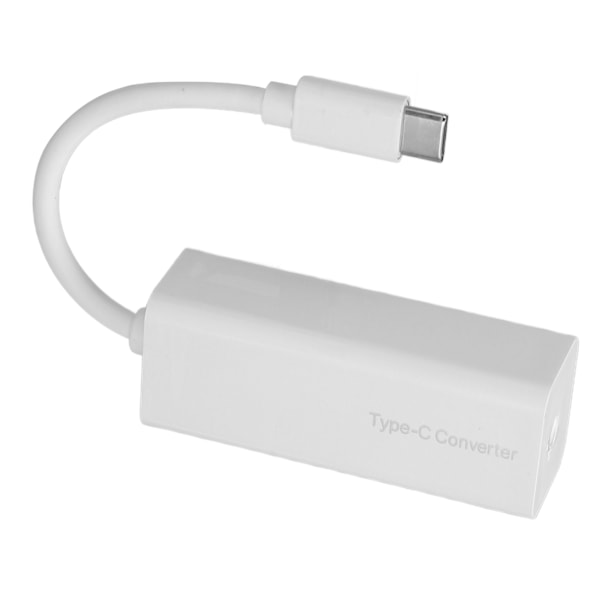 DC till USB-C Adapter 65W PD DC till USB-C Konverter DC Strömförsörjning Adapter 5.5X2.1mm Hona till USB-C Hane Adapter Vit