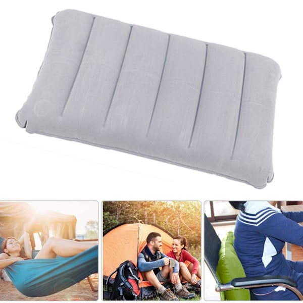 Uppblåsbar Kudde, 2-pack Komprimerbar Kudde Bekväm Uppblåsbar Kudde med Flockning för Sovning Ergonomiskt Nacke- & Ländryggsstöd för Camping Kontor