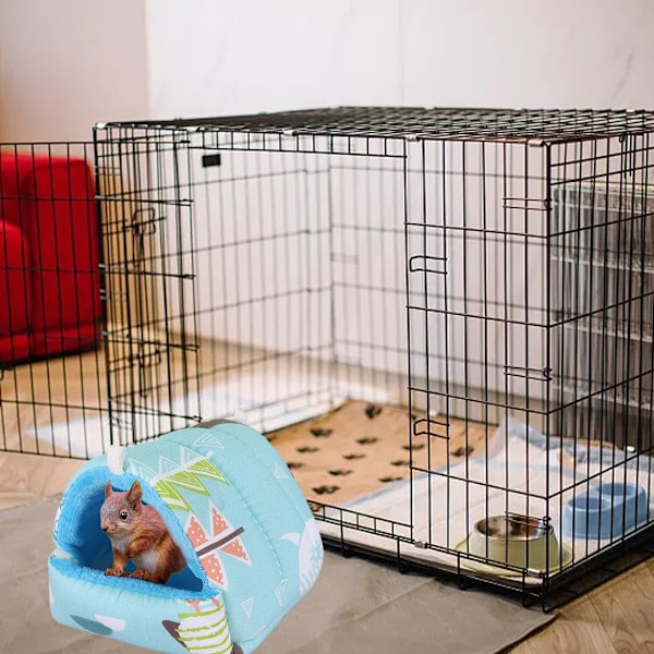 1 st blå hamster bomullsbo i fyra storlekar Välj holländsk gris blomgren Gren marsvin bo vintertillbehör