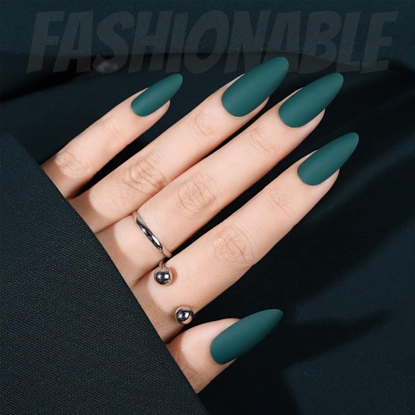 15-pack (360 st) matta nagelpressar, medium längd, ballerina kista akryl korta falska naglar för nagelkonst DIY