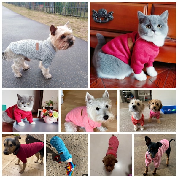 Hundetrøjer til Hunde, Varme Bløde Dyreklæder til Hvalpe, Mellemstore Store Katte, Hundetrøje Vest Frakke til Vinter Jul