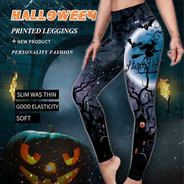 Dame Trykte Leggings Halloween Leggings Halloween Kostume Leggings Stræk Sjove Løbebukser Tights Trænings Leggings Bukser