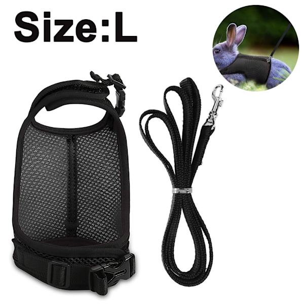 Liten husdjursele med klocka, ingen dragkomfort vadderad väst hållbar nylon, marsvinssele koppelset alla årstider för liten kanin, iller, råttor, leguan,