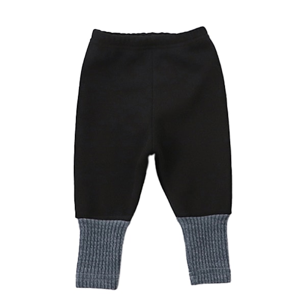 Babys ekstra tykke varme fleecebukser babys efterår og vinter plys splejsning leggings (sort)