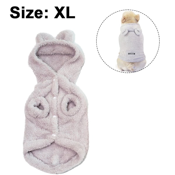 Vintervarme Små Hunde Pyjamasjakker til Hvalpe, Sød Kanin Design Pet PJS Jumpsuit, Blød Fleece Hoodie Tøj