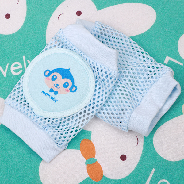 Baby Toddler Kryp Skyddande Knäskydd Mjuka Andningsbara Mesh Knäskydd 2 Par Blå