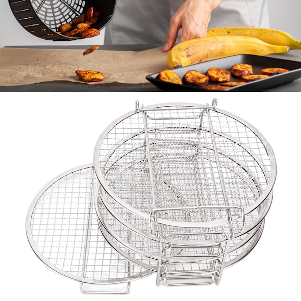 Stable Dehydrator Stativ i Rustfritt Stål med Anti-Skålding Hansker Passer for Ninja Foodi Fryer