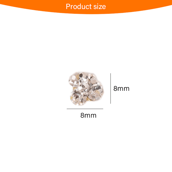 16 st populära platta kristaller 8*8MM Glaskristall Strass