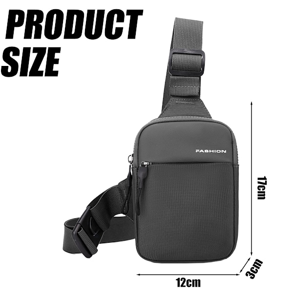 Slingväska för Män, Liten Crossbody Väska för Kvinnor, Midjeväska, Casual Telefonbröstväska, Vattentät Slank Personlig Fickväska, Ryggsäck