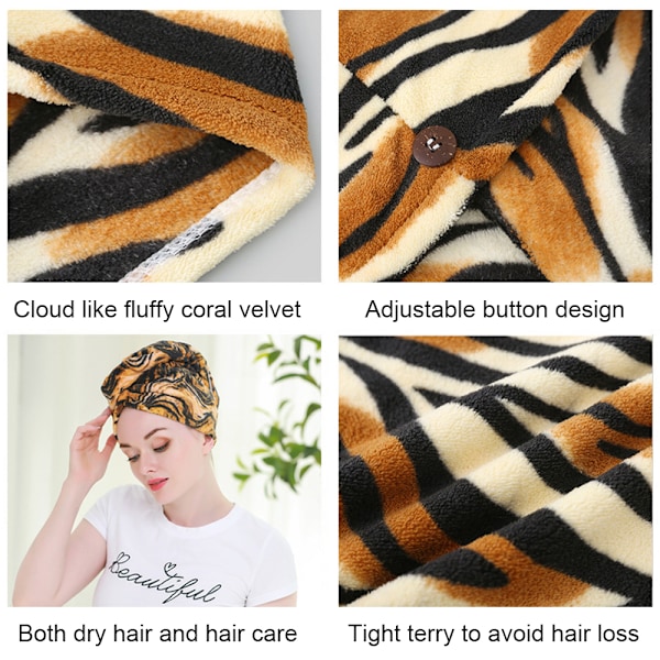 Mikrofiber Hårhandduk Wrap för Kvinnor, Snabbtorkande Hår Turban för Att Torka Lockigt Hår Långt & Tjockt Hår
