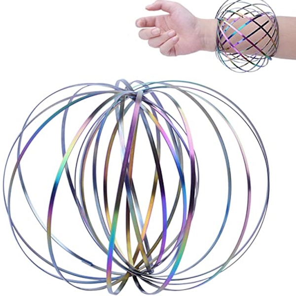 1 stk Rustfrit stål armbåndslegetøj 3D magisk flowring interaktiv kinetisk fjederarmbånd afstressende legetøj til børn og voksne