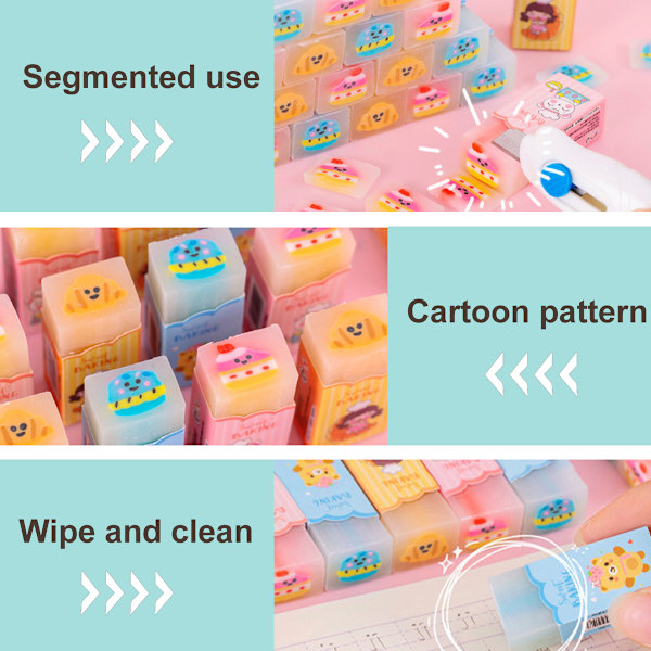 Frugt Blyantsviskelæder, sødt rektangulært viskelæder Kawaii viskelæder til børn og studerende