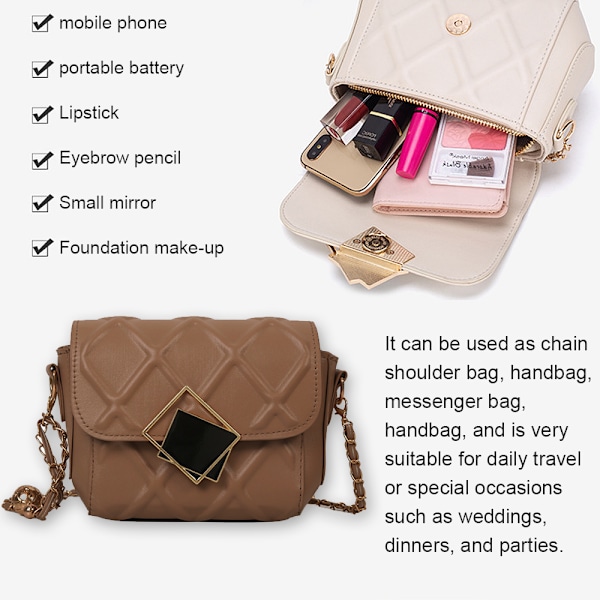 Designer Mini Crossbody Väska Kedja Quiltat Axelväska Kvinnor Clutch Handväska