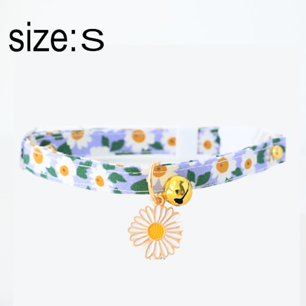 Gul hundedesign blå Daisy hundekrave