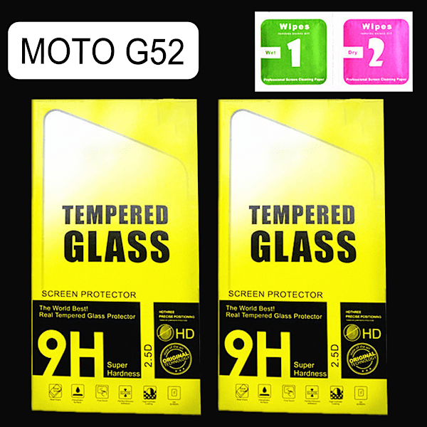 2-Pak Motorola Moto G52 / G82 / G72 Hærdet Glas Tempered Glass Transparent