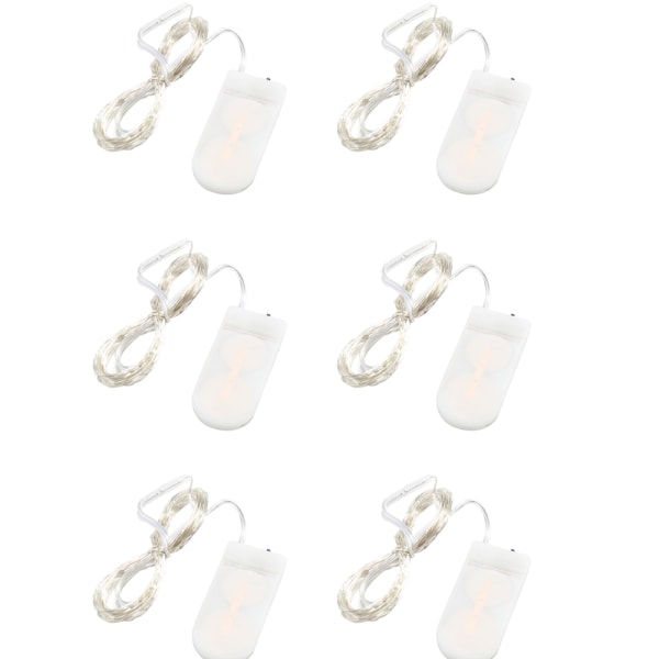 6Pack Fairy Lights Mini kopparljus för bröllopsburk