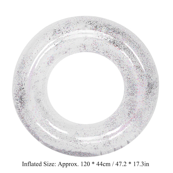 Voksen Oppustelig Foldbar Sød Transparent Rund Form Pool Float Strand Svømning Ring
