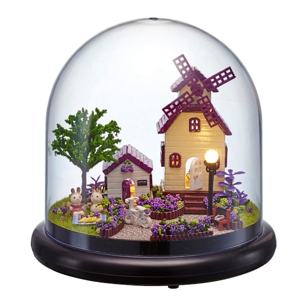 DIY Handgjorda Byggnader Minihus Kit med LED-lampor Jul- och Födelsedagspresenter Heminredning #3