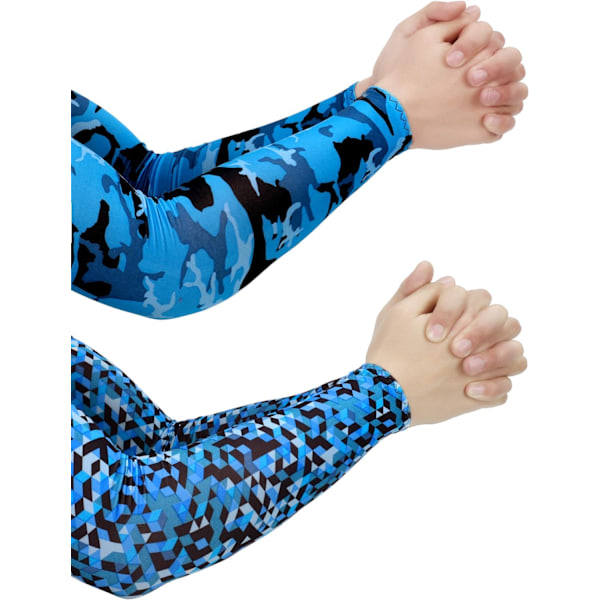 Armtäcke UV-skydd Armé Camouflage Färger Kylande Armhylsor för Män Kvinnor. Perfekt för Cykling, Körning, Löpning, Basket, Fotboll Utomhus