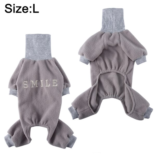 Hundeklæder Efterår og vinter ternet nederdel fire ben fleece kæledyr fire ben høj krave sweater