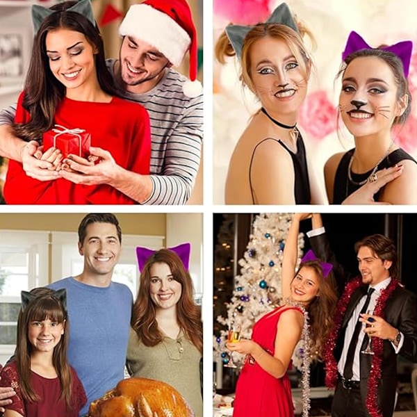 Katte-Ræv Faux Fur Ørehovedbånd Sød Halloween Kostume Håndlavet Dyrefurry Øre Hårbøjle
