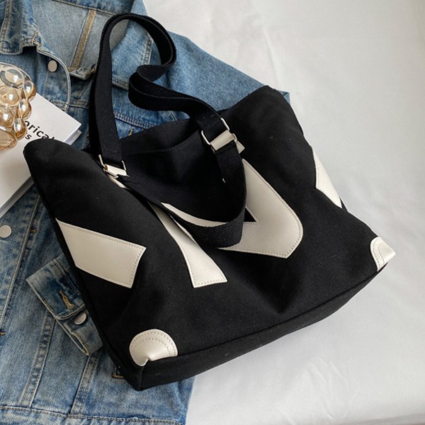 Store Canvas Tote-vesker med glidelås, Store Canvas Tote-vesker - Multifunksjonelle Canvas Handlevesker