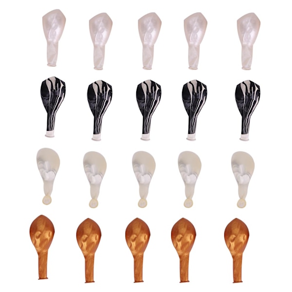 20 stk. Konfetti Agat Latex Balloner Dekoration til Fødselsdag Forlovelse (Sort Guld)