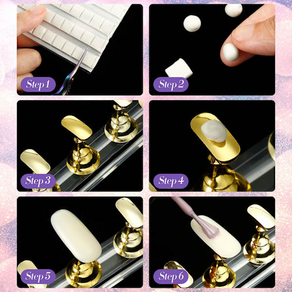 2 Set Akryl Nagelkonst Övningsställ Magnetiska Nagelspetshållare Tränings Fingerneglar Displayställ DIY Nagel Kristallhållare Gold