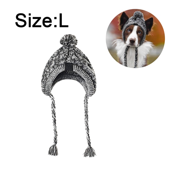 Vinter Hunde Beskyttelseshat - Strikket Varmt Hundehue Cozy Hundehue med Kvast, Holder Hunde Komfortable på Kolde Dage