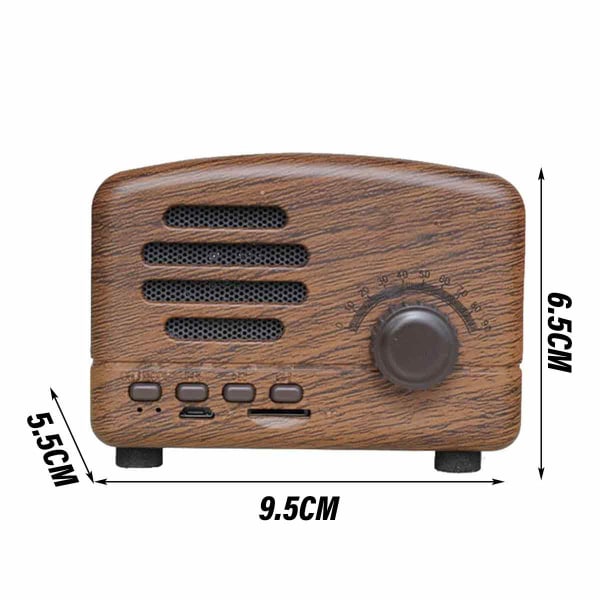 Mini Vintage Radio, Portabel Retro Am Fm Support Card Receiver, Stereo Shortwave Pocket USB Bluetooth högtalare med laddningsbart batteri