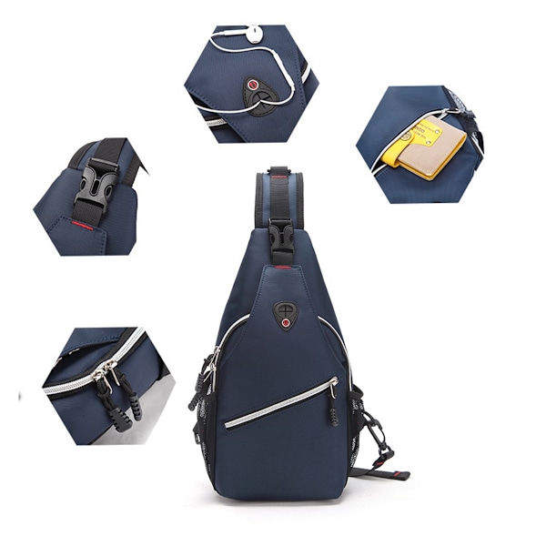 Slingryggsäck, Multifunktionell Crossbody Axelväska Resa Vandring Dagryggsäck, Liten Vandring Dagryggsäck Utomhus Casual Sportväska