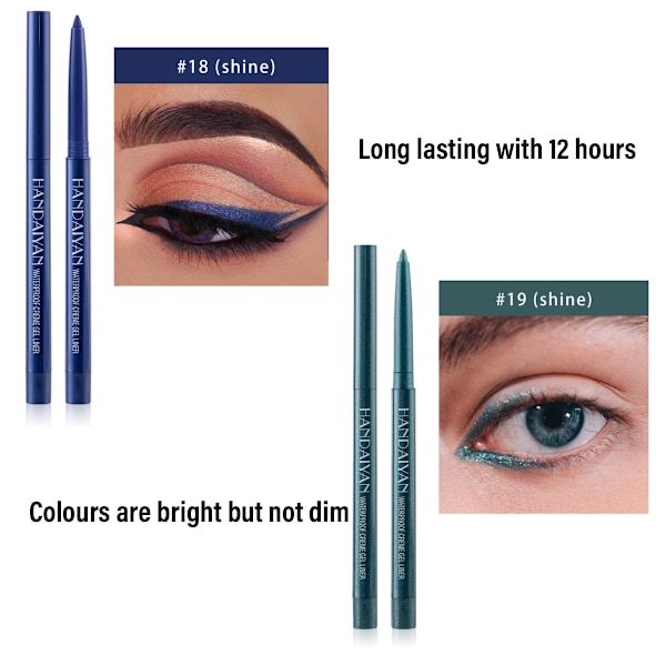 6 Färger Vattentät Ögonpenna Set Matt Långvarig Eyeliners Ögonmakeup Pennor, Retraktila