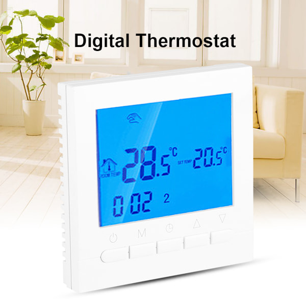 Programmerbar WiFi Trådlös Uppvärmningstermostat Digital LCD-Skärm Appkontroll
