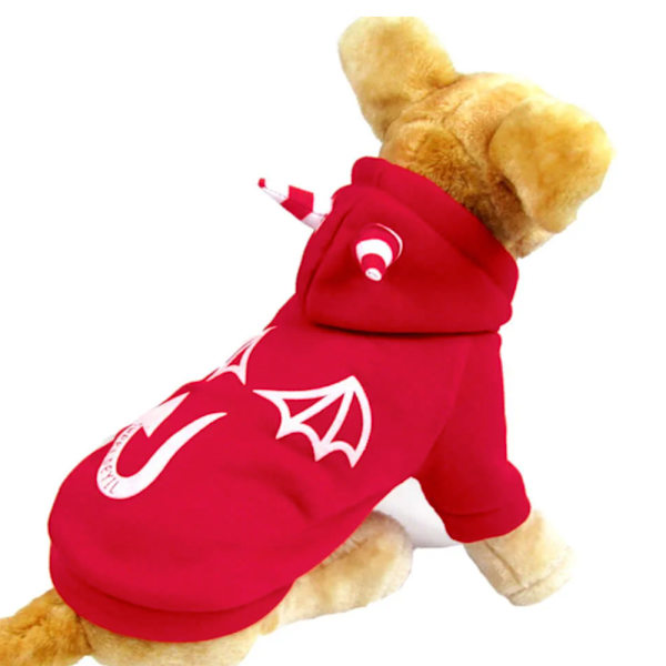 Hund forår, efterår og vinter tøj Kæledyrs fødder varm sweater Kæledyr tøj Hund djævel sweater