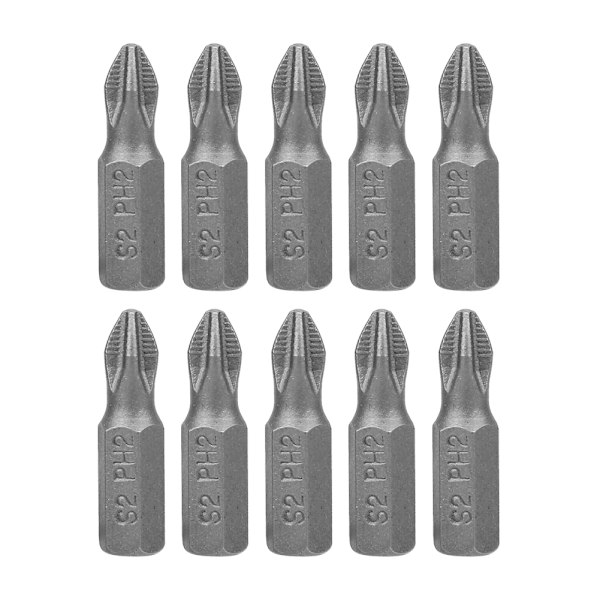 10 stk PH2 Magnetiske Anti-Skli Bits Krysshode Hex Skaft Elektrisk Skrutrekker Bits (25mm)