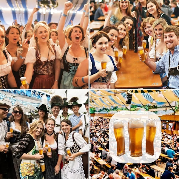 4-i-1 genomskinligt ölglas, akryl ölglas, separerbara ölglas, Super Schooner ölmugg, splittersäker, bärbar, för Oktoberfest, bar,